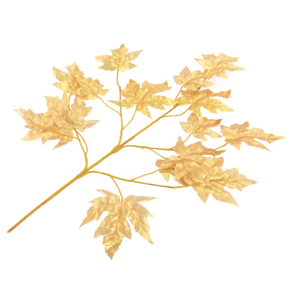 Artificial Leaves Maple 10 pcs Gold 75 cm